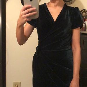 collectif green velvet dress